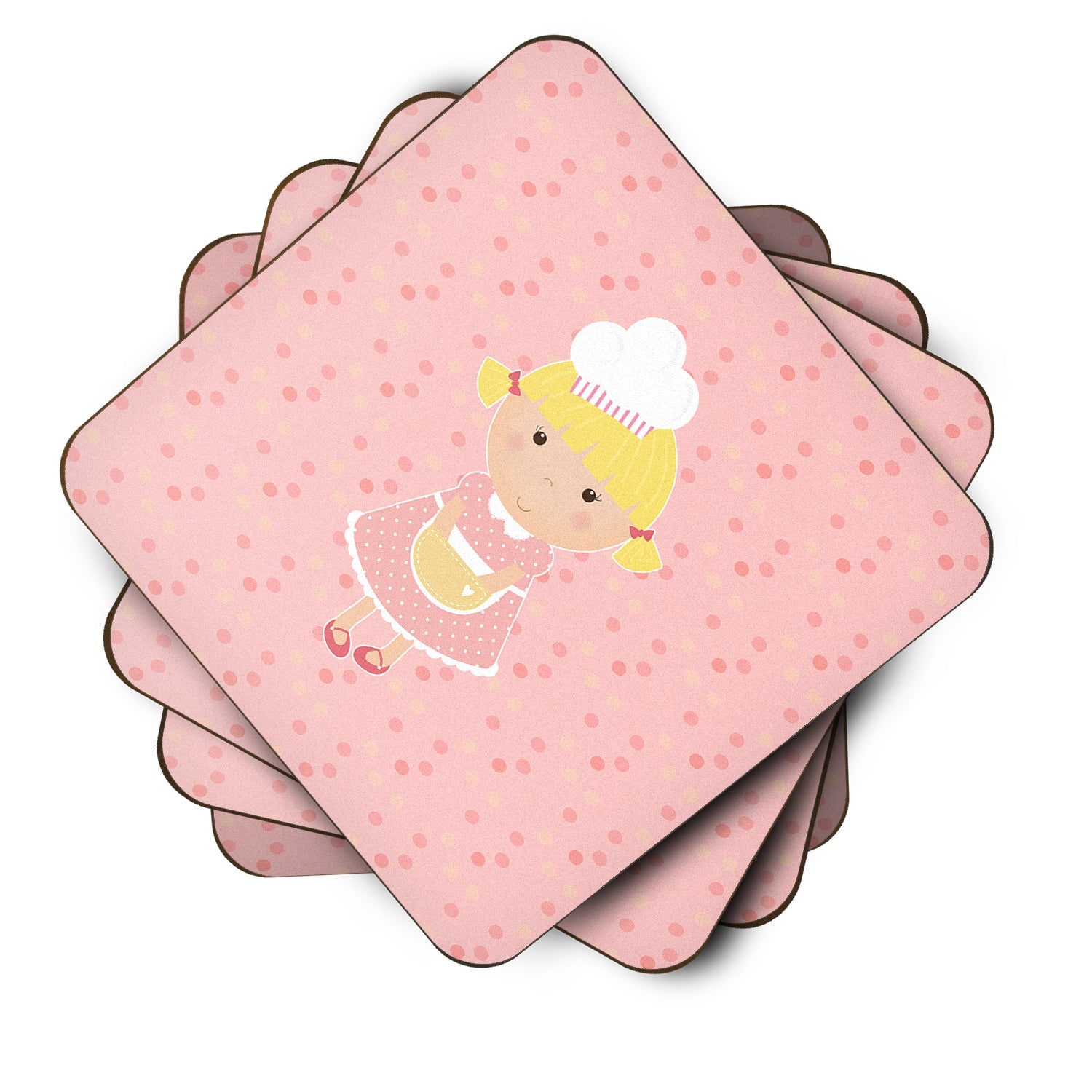 Baker Blonde on Pink Foam Coaster Set of 4 BB7279FC - the-store.com