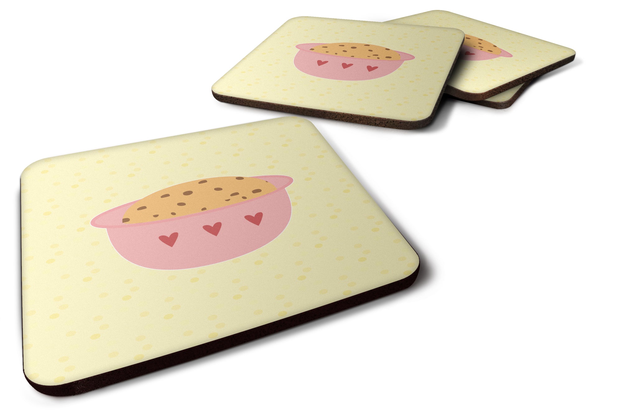 Cookie Dough on Yellow Foam Coaster Set of 4 BB7281FC - the-store.com