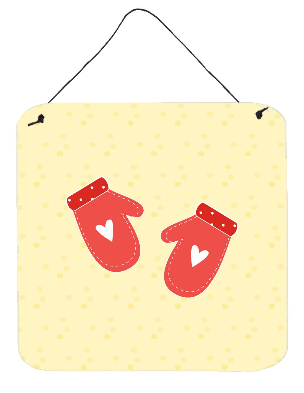 Oven Mitts on Yellow Wall or Door Hanging Prints BB7282DS66 by Caroline&#39;s Treasures