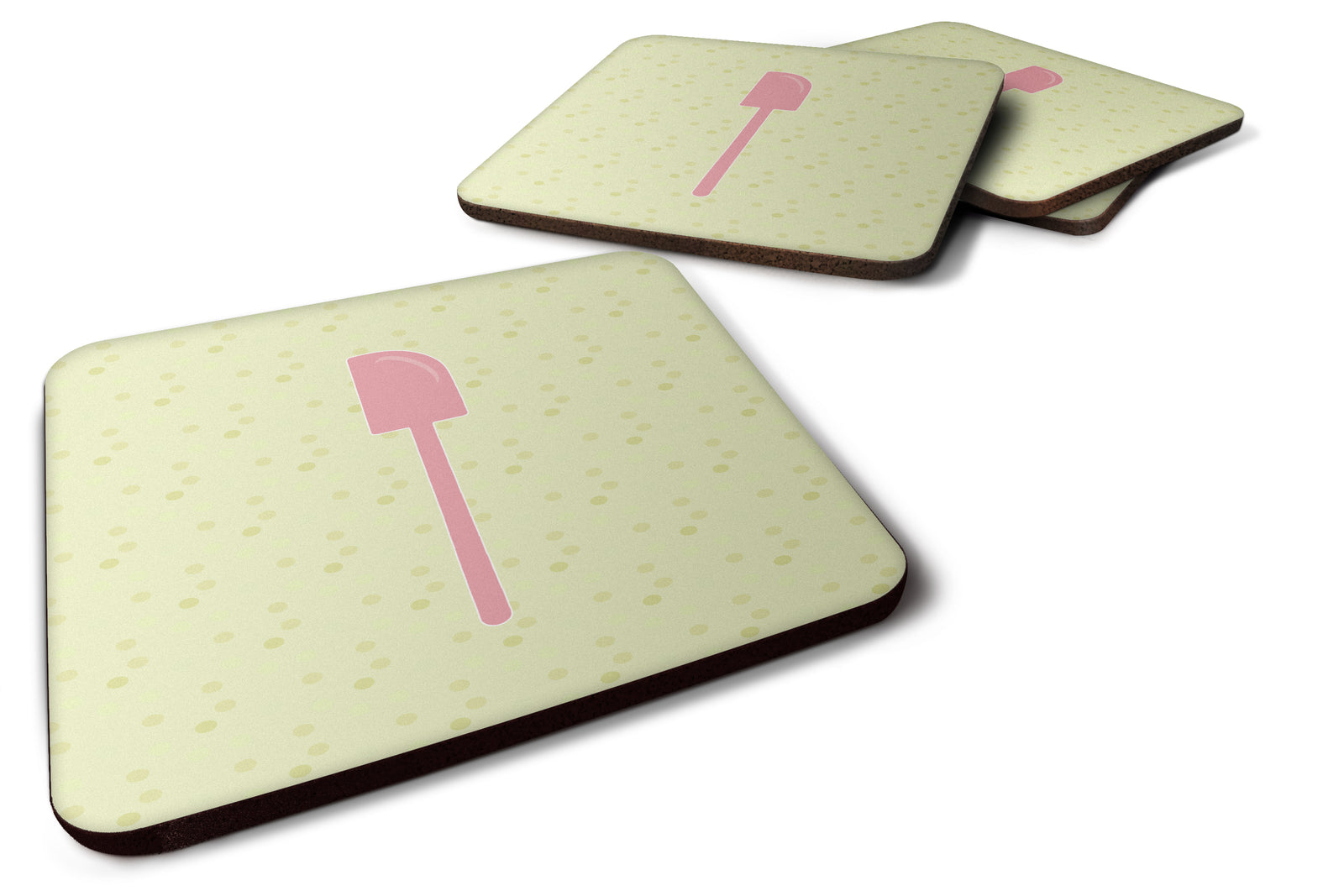 Spatula on Green Foam Coaster Set of 4 BB7298FC - the-store.com