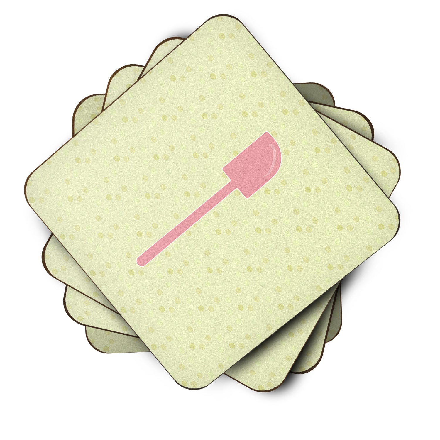 Spatula on Green Foam Coaster Set of 4 BB7298FC - the-store.com