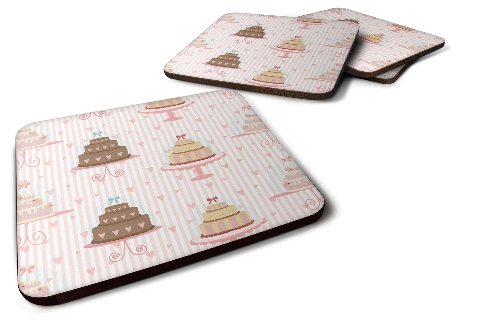 Decorated Cakes Foam Coaster Set of 4 BB7311FC - the-store.com