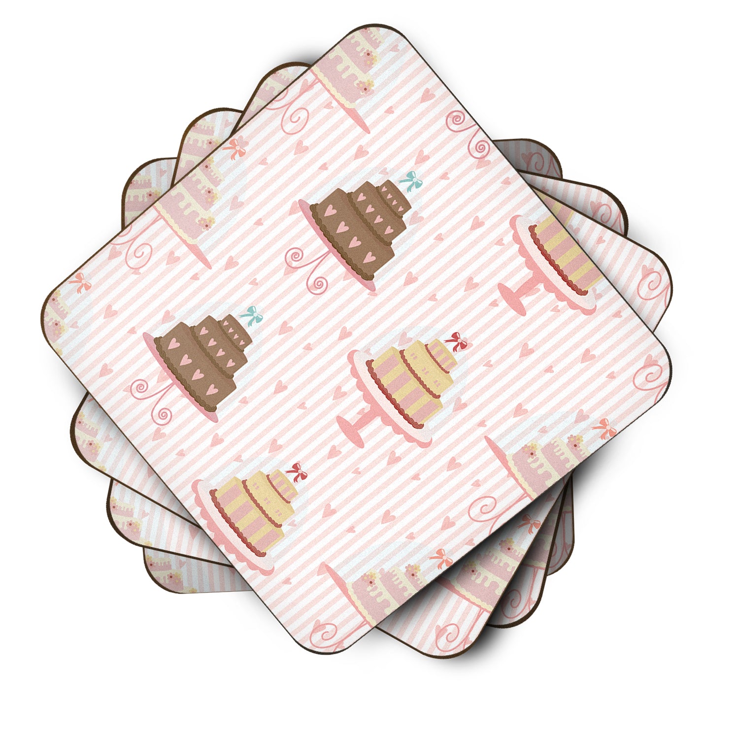 Decorated Cakes Foam Coaster Set of 4 BB7311FC - the-store.com