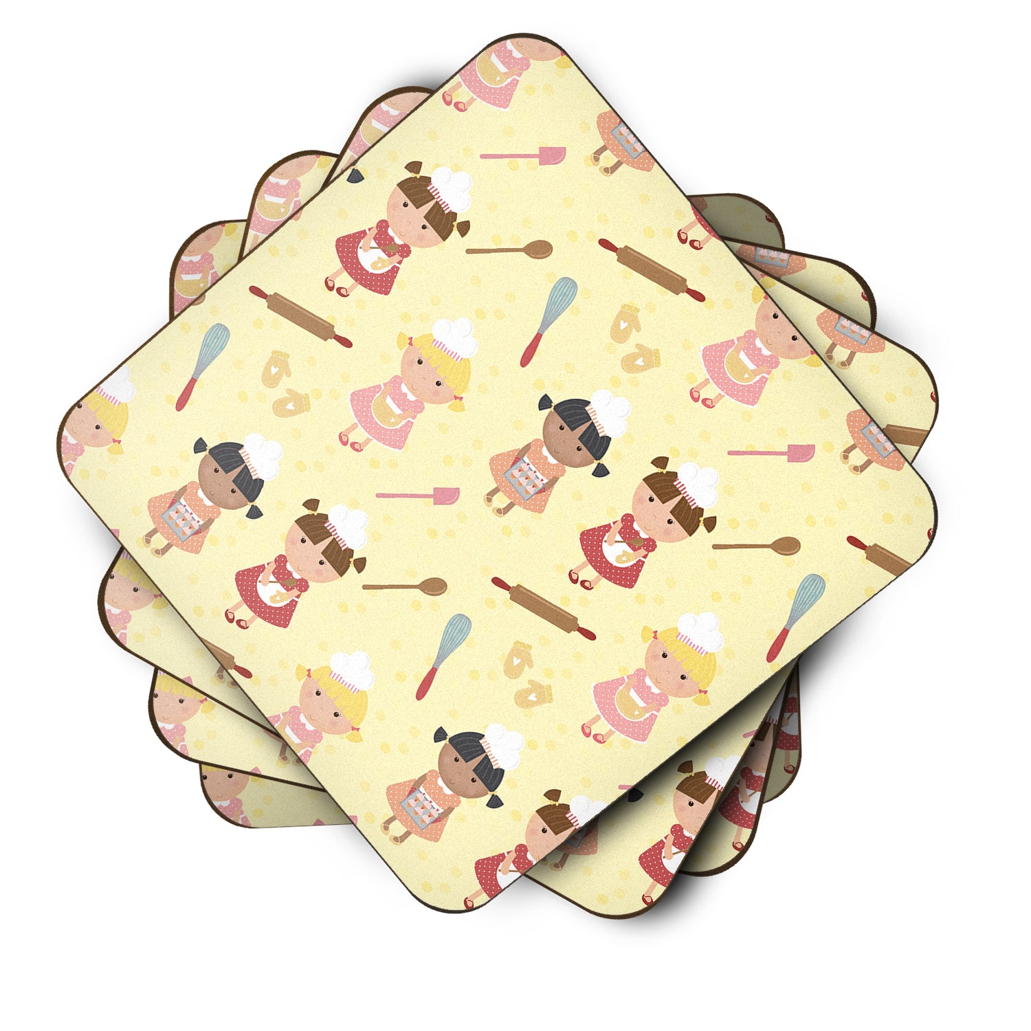 Bakers Delight on Yellow Foam Coaster Set of 4 BB7313FC - the-store.com