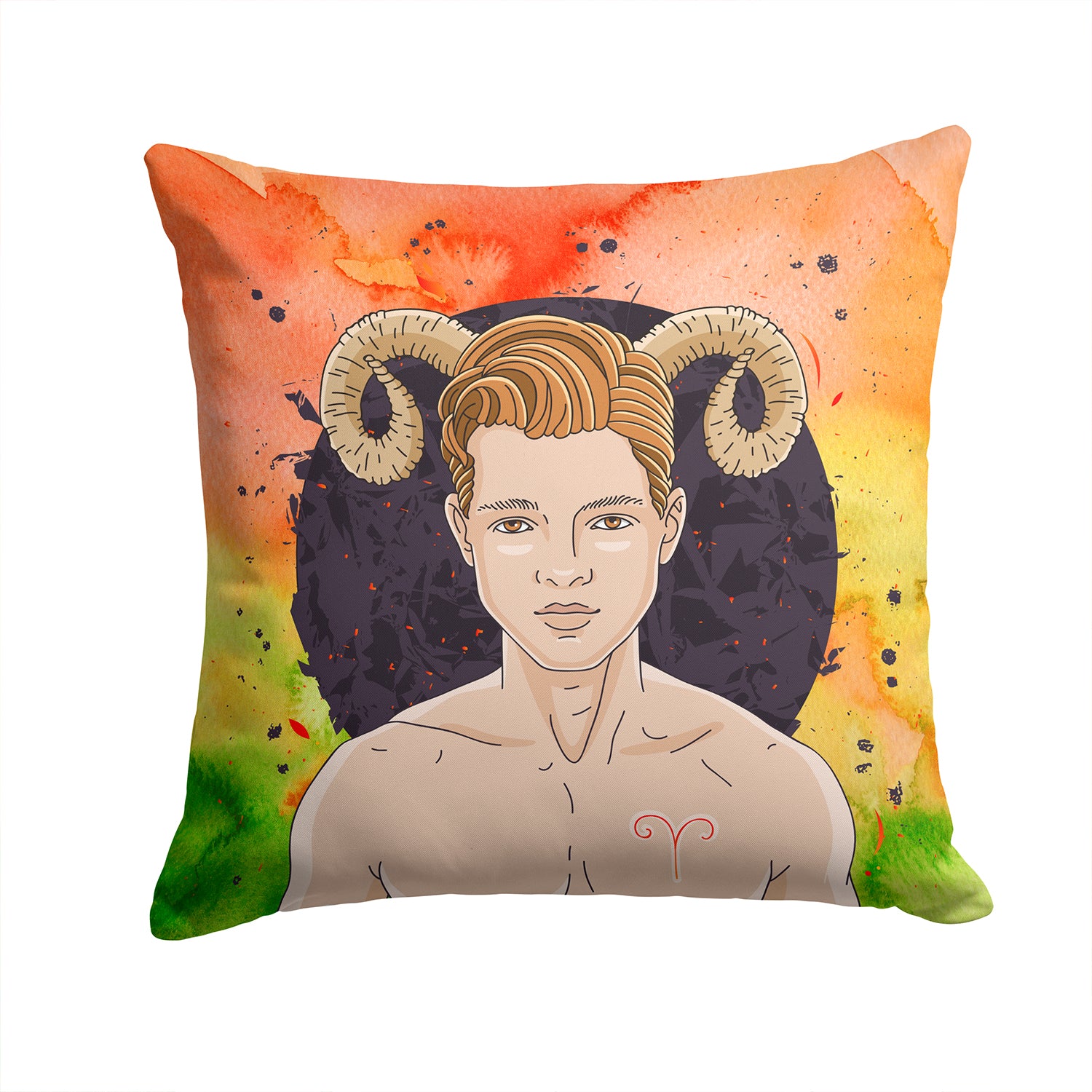 Aries Zodiac Sign Fabric Decorative Pillow BB7317PW1414 - the-store.com