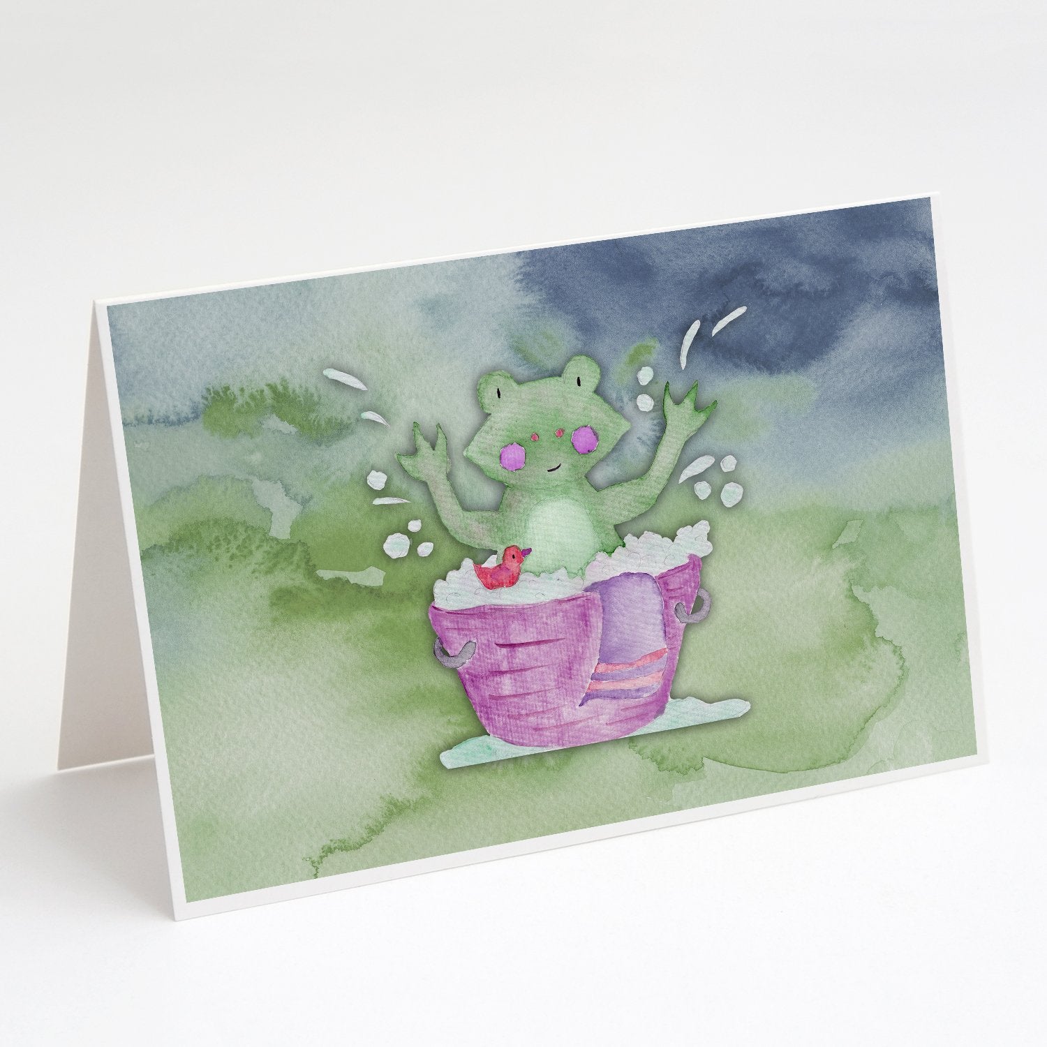 Buy this Frog Bathing Watercolor Greeting Cards and Envelopes Pack of 8