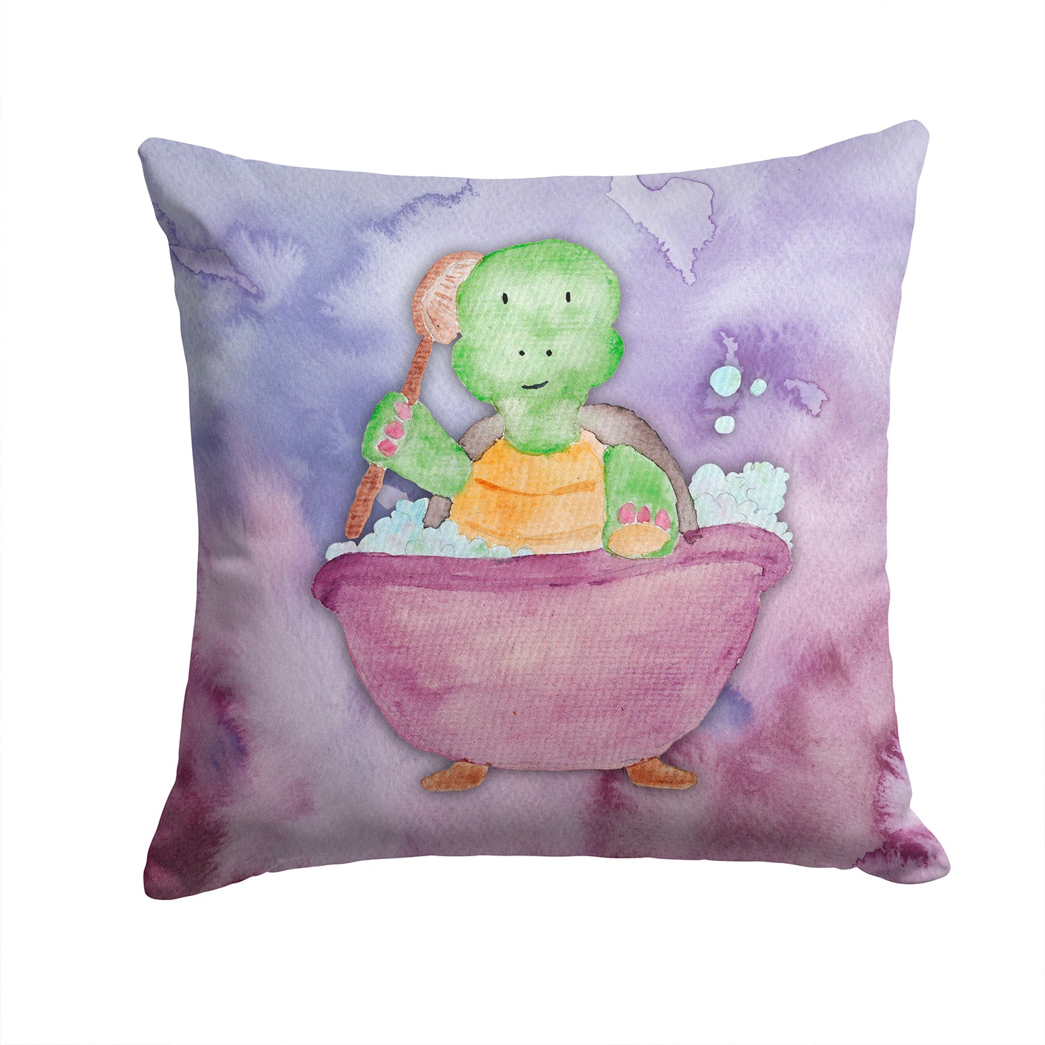 Turtle Bathing Watercolor Fabric Decorative Pillow BB7344PW1414 - the-store.com