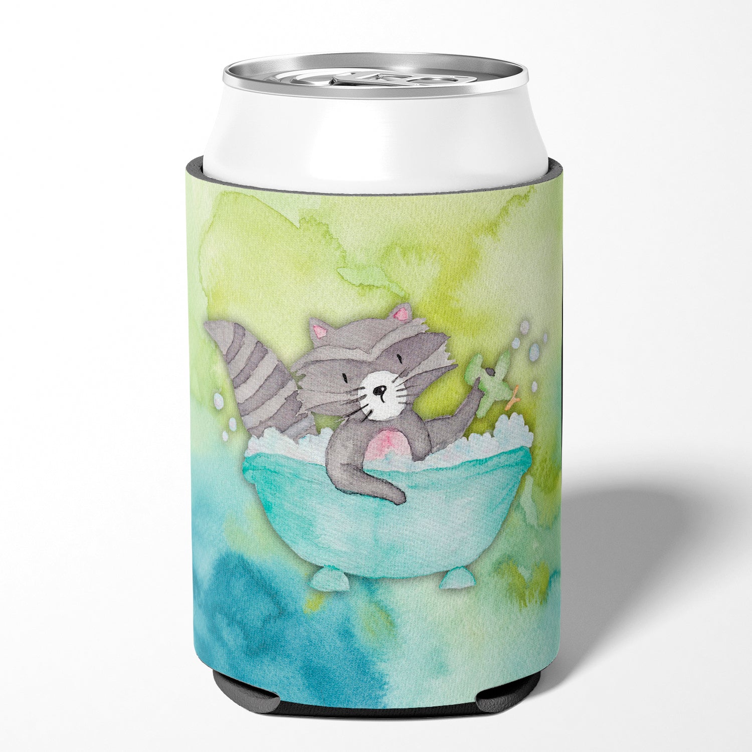 Raccoon Bathing Watercolor Can or Bottle Hugger BB7345CC  the-store.com.