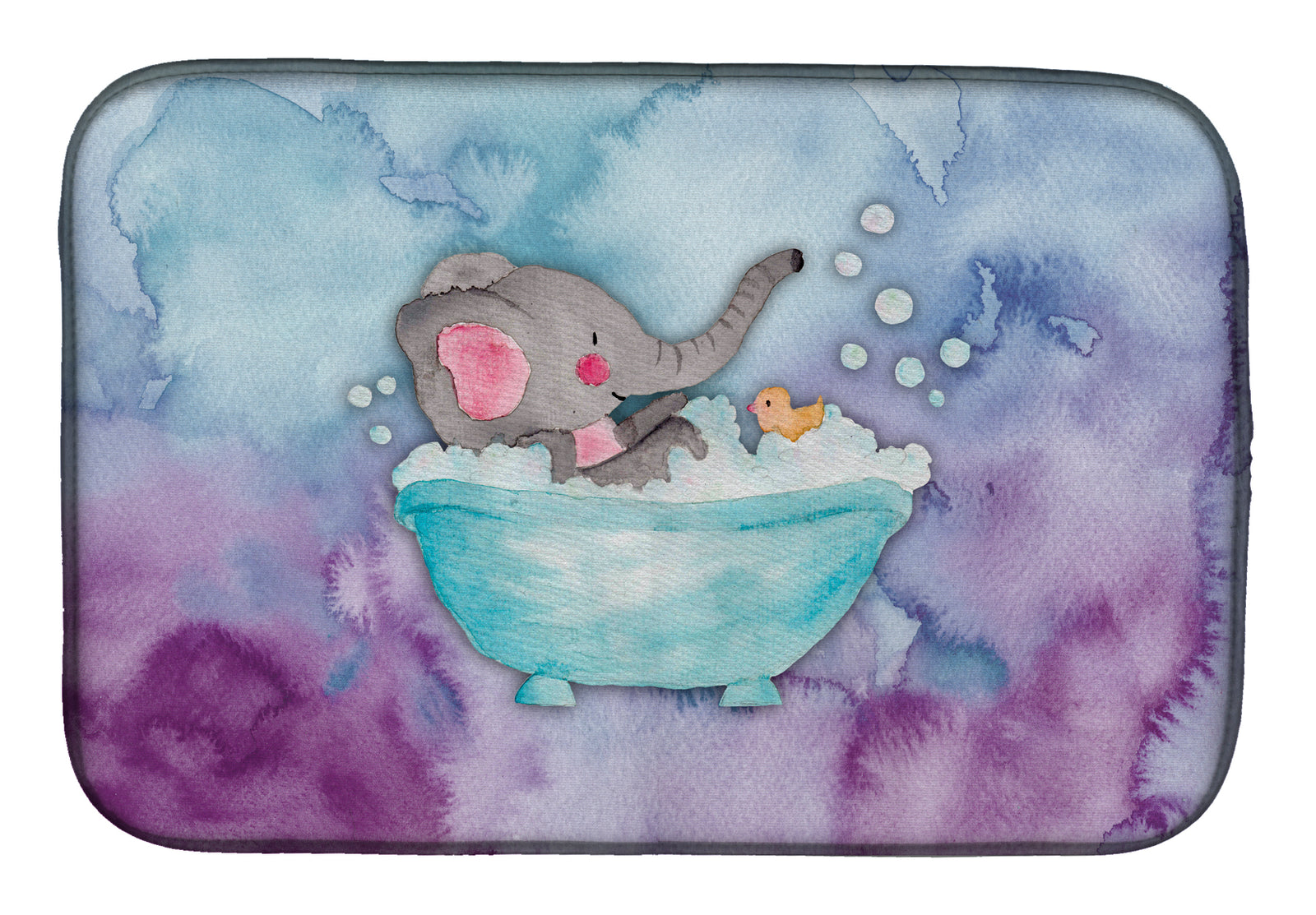 Elephant Bathing Watercolor Dish Drying Mat BB7346DDM  the-store.com.