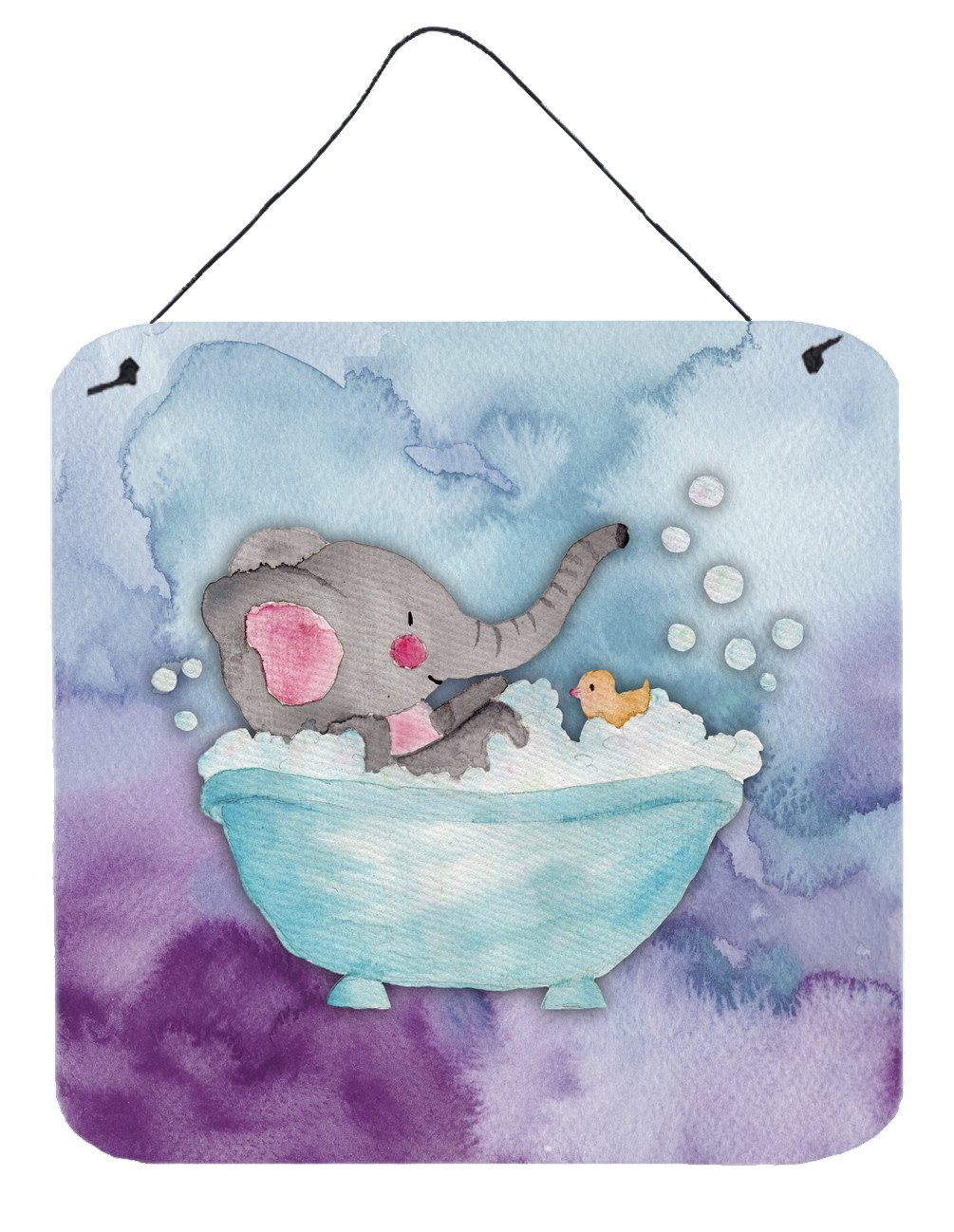 Elephant Bathing Watercolor Wall or Door Hanging Prints BB7346DS66 by Caroline's Treasures