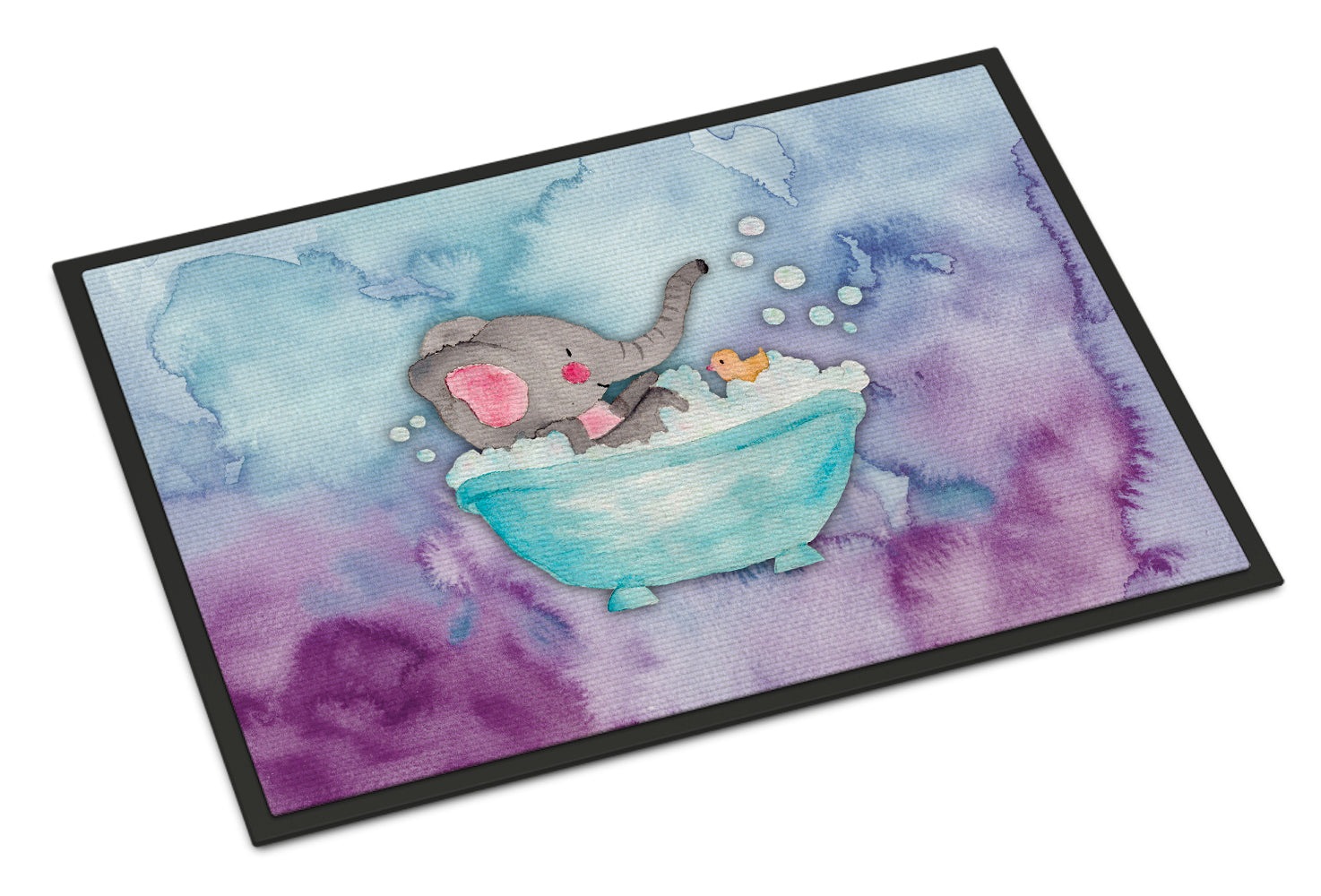 Elephant Bathing Watercolor Indoor or Outdoor Mat 18x27 BB7346MAT - the-store.com