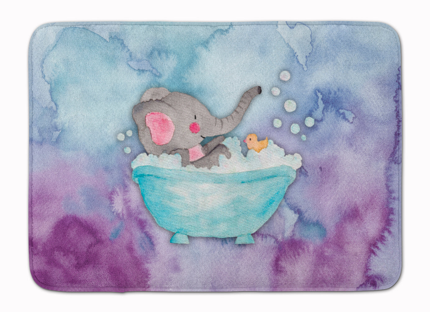 Elephant Bathing Watercolor Machine Washable Memory Foam Mat BB7346RUG - the-store.com