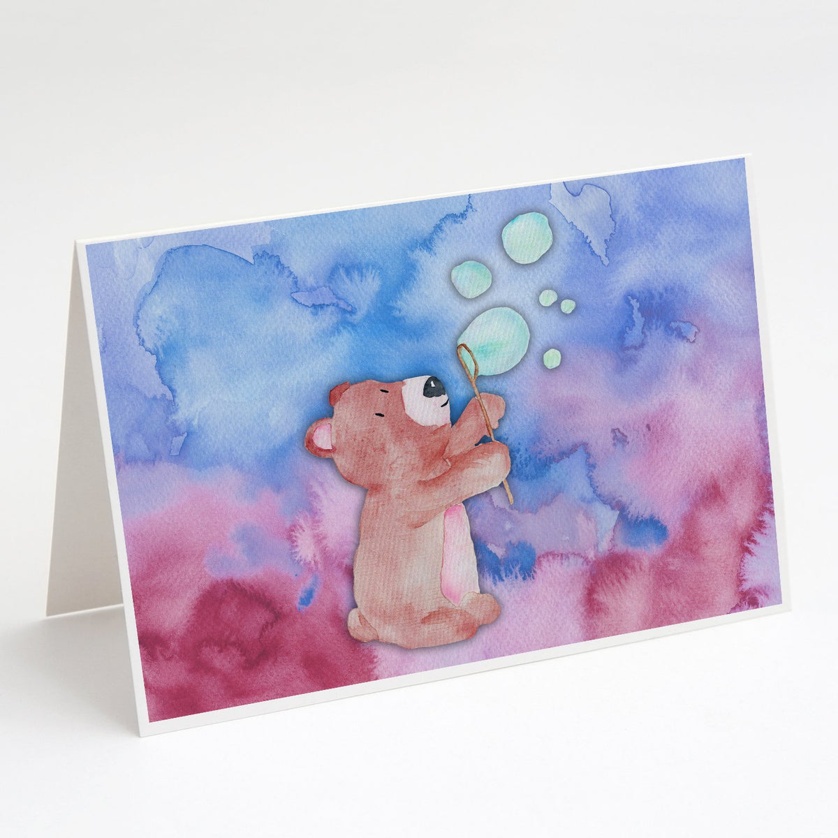 Buy this Bear and Bubbles Watercolor Greeting Cards and Envelopes Pack of 8