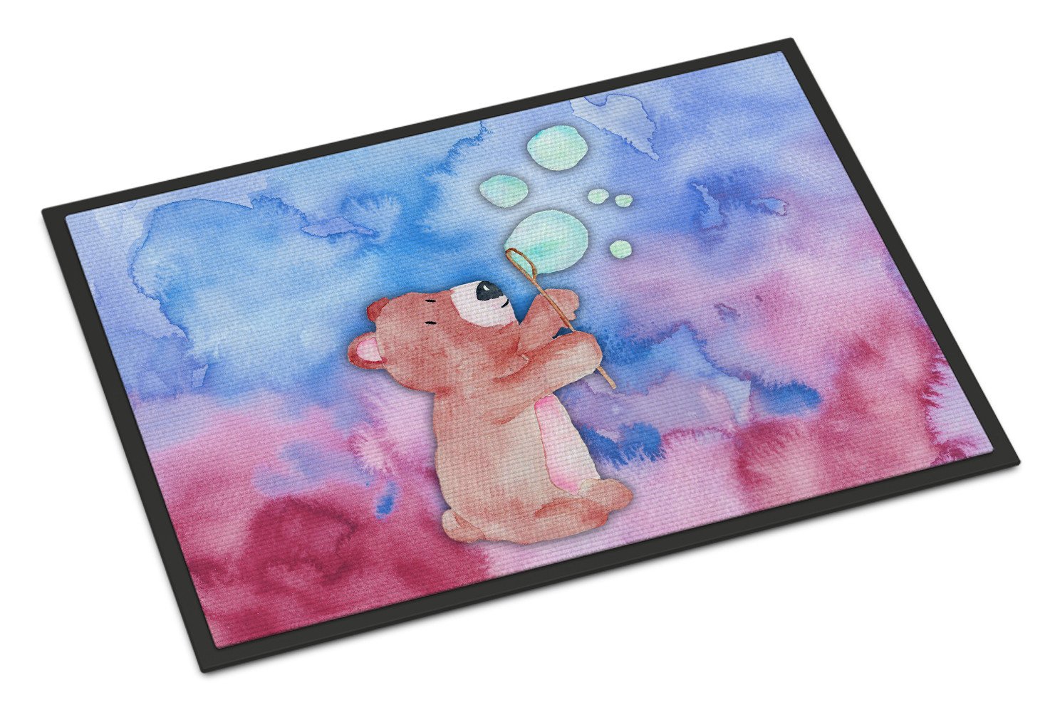 Bear and Bubbles Watercolor Indoor or Outdoor Mat 24x36 BB7347JMAT by Caroline's Treasures