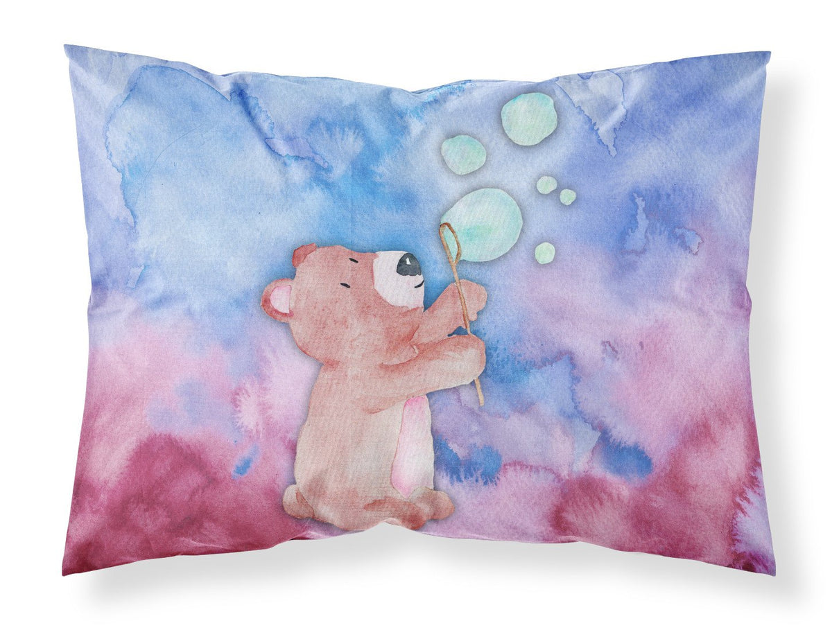 Bear and Bubbles Watercolor Fabric Standard Pillowcase BB7347PILLOWCASE by Caroline&#39;s Treasures