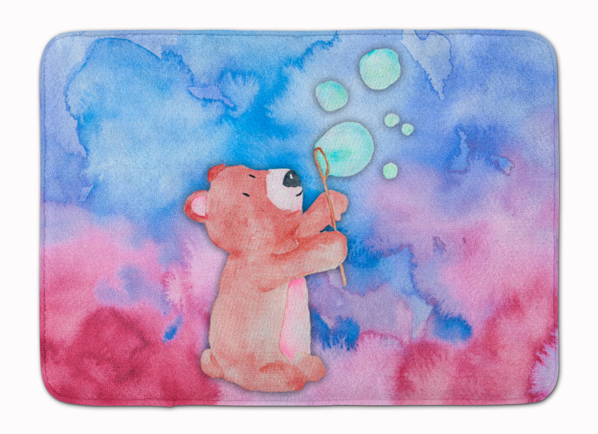 Bear and Bubbles Watercolor Machine Washable Memory Foam Mat BB7347RUG - the-store.com