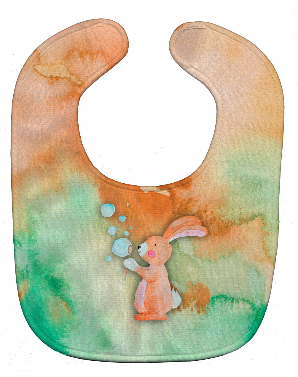 Rabbit and Bubbles Watercolor Baby Bib BB7349BIB - the-store.com