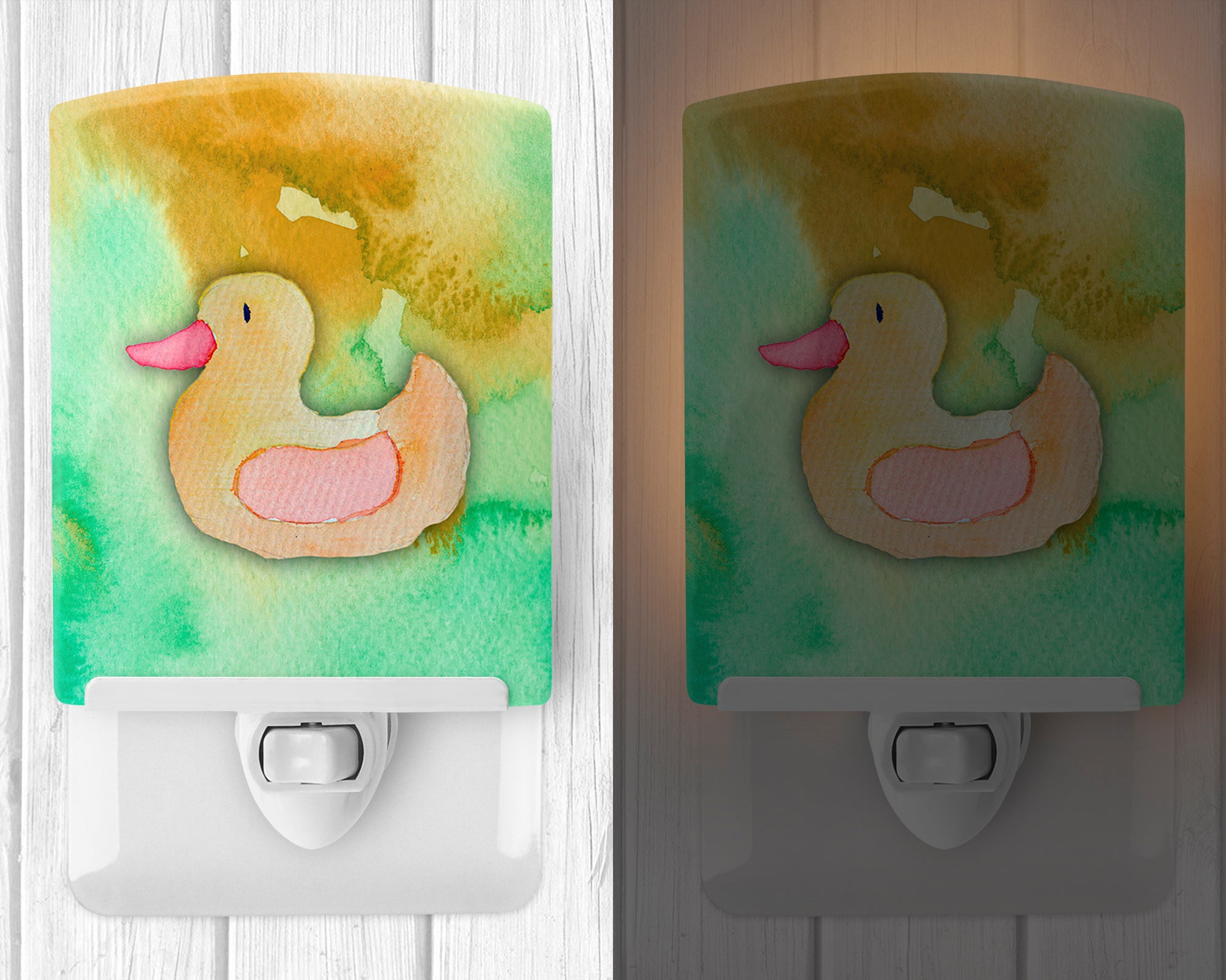 Rubber Duckie Watercolor Ceramic Night Light BB7351CNL - the-store.com