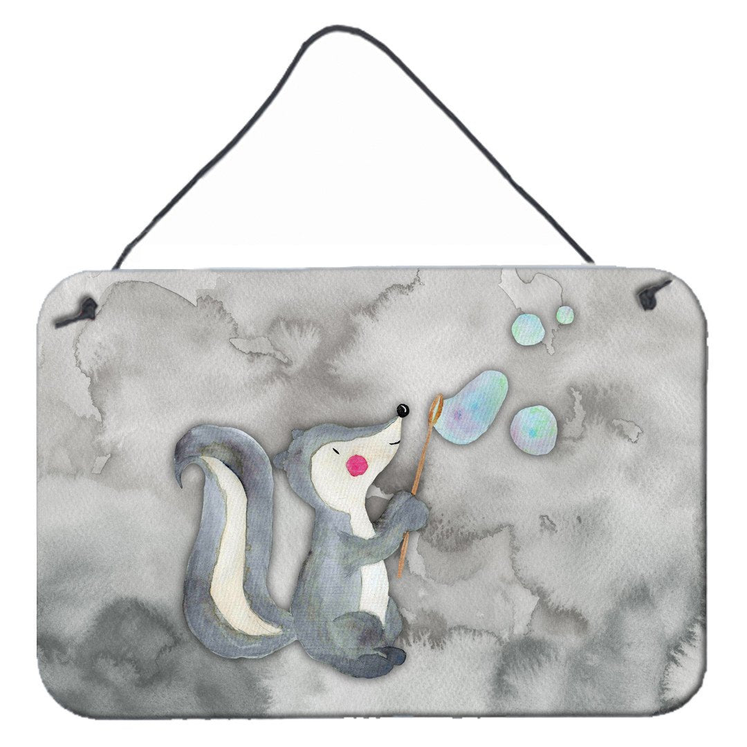 Skunk and Bubbles Watercolor Wall or Door Hanging Prints BB7352DS812 by Caroline's Treasures