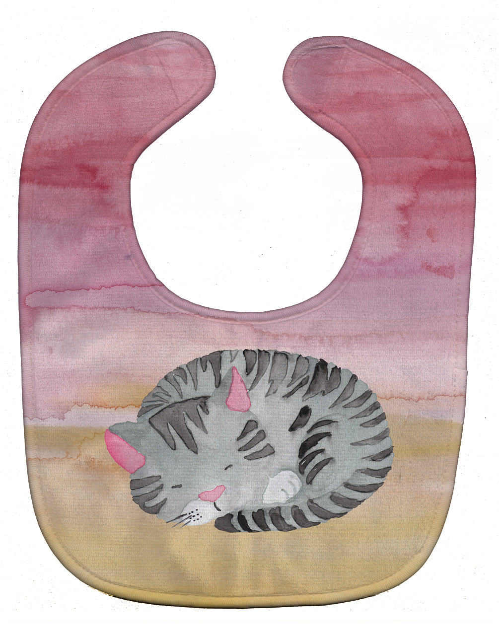 Sleeping Grey Cat Watercolor Baby Bib BB7353BIB - the-store.com