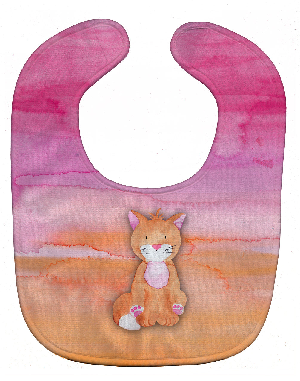 Orange Cat Watercolor Baby Bib BB7354BIB - the-store.com