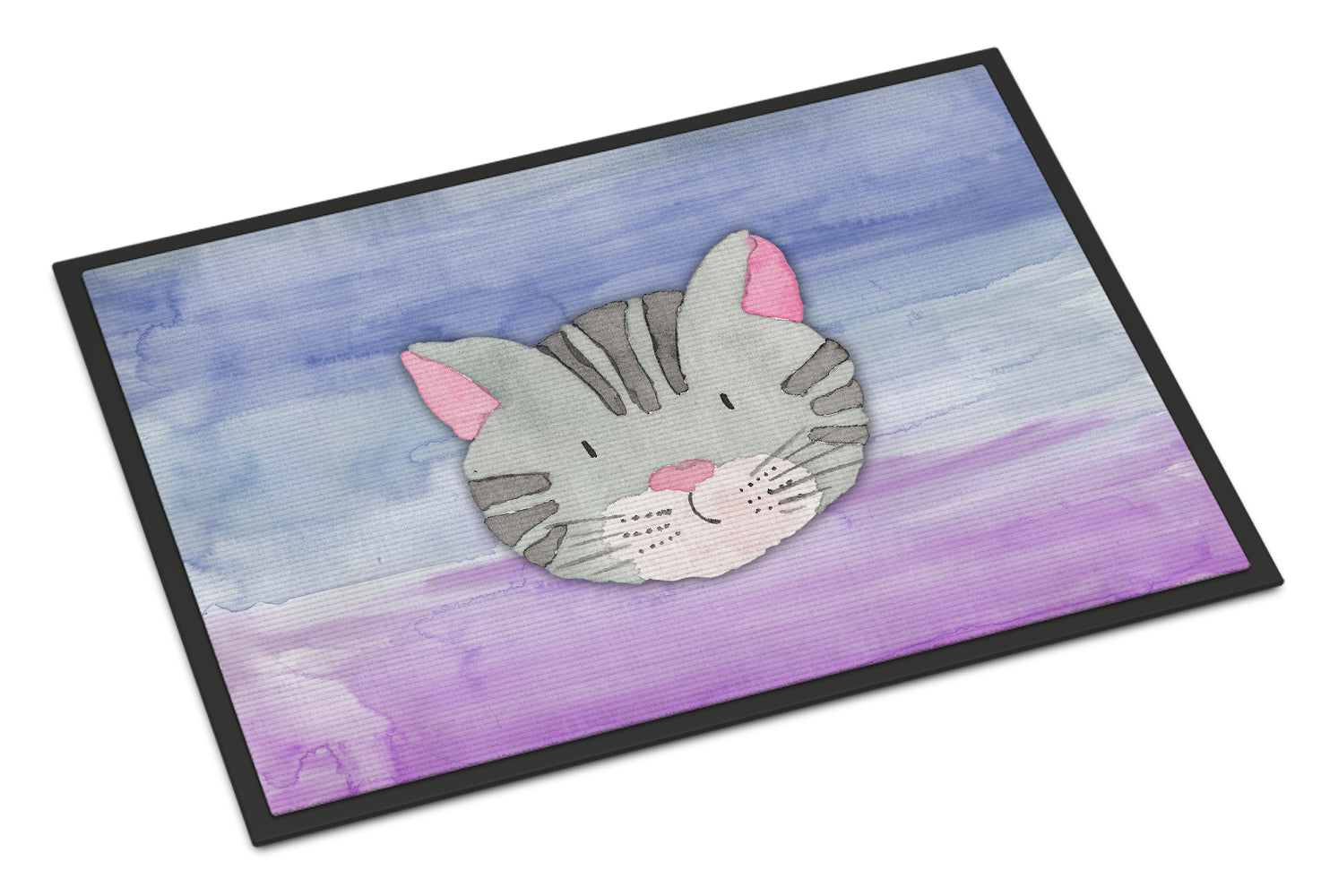 Cat Face Watercolor Indoor or Outdoor Mat 18x27 BB7355MAT - the-store.com