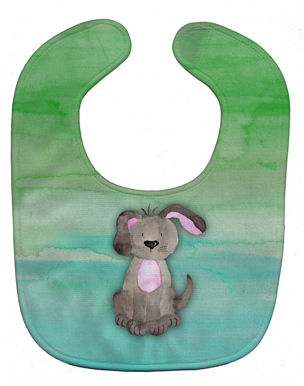 Dog Teal and Green Watercolor Baby Bib BB7357BIB - the-store.com