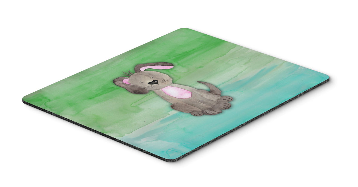Dog Teal and Green Watercolor Mouse Pad, Hot Pad or Trivet BB7357MP by Caroline&#39;s Treasures