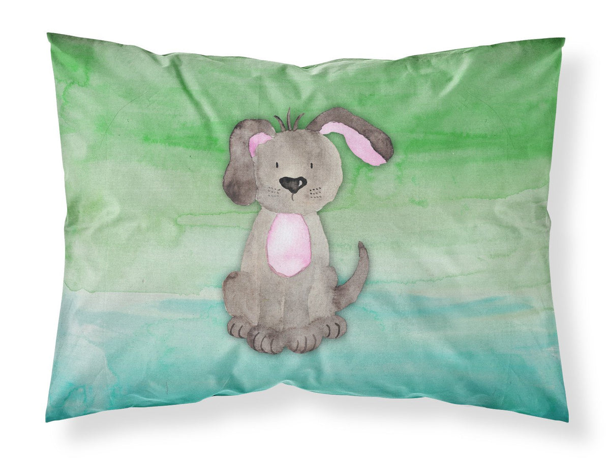 Dog Teal and Green Watercolor Fabric Standard Pillowcase BB7357PILLOWCASE by Caroline&#39;s Treasures
