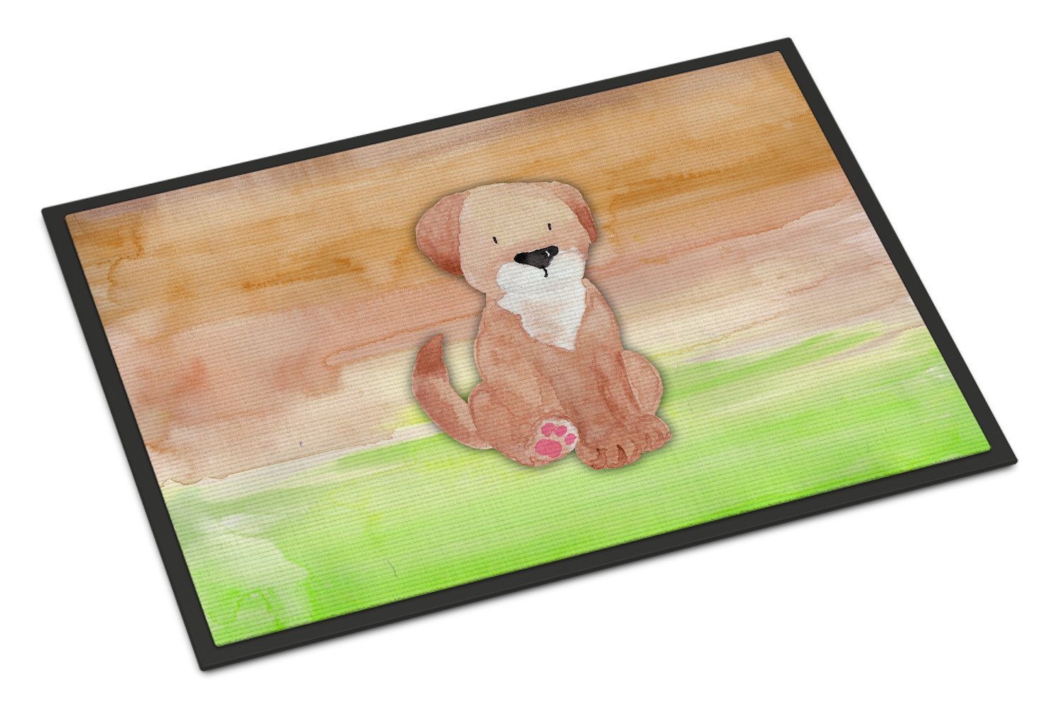 Dog Green and Brown Watercolor Indoor or Outdoor Mat 24x36 BB7360JMAT by Caroline's Treasures