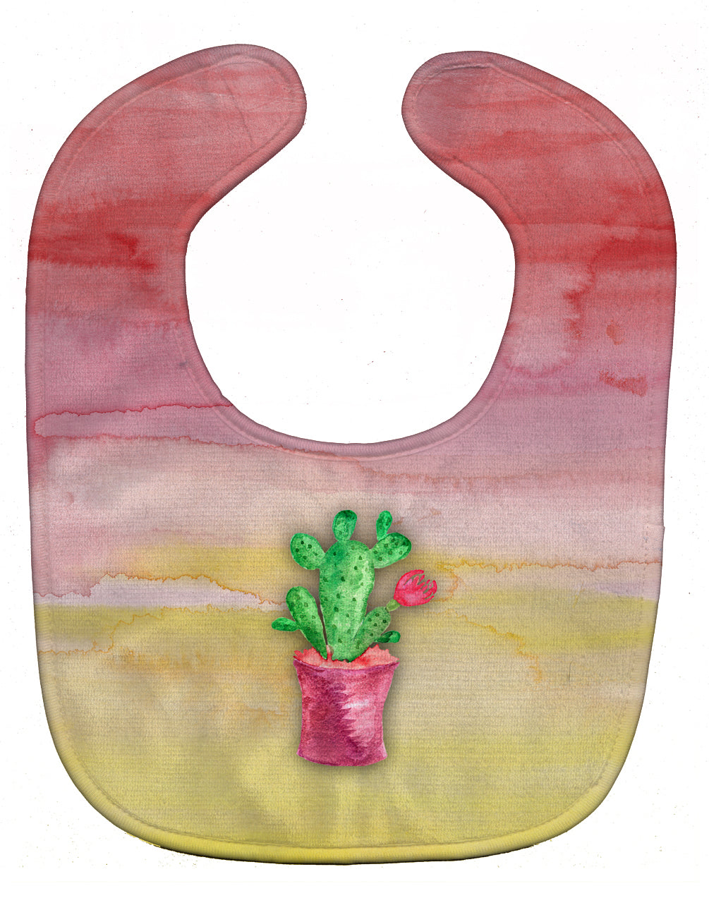 Flowering Cactus Watercolor Baby Bib BB7361BIB - the-store.com