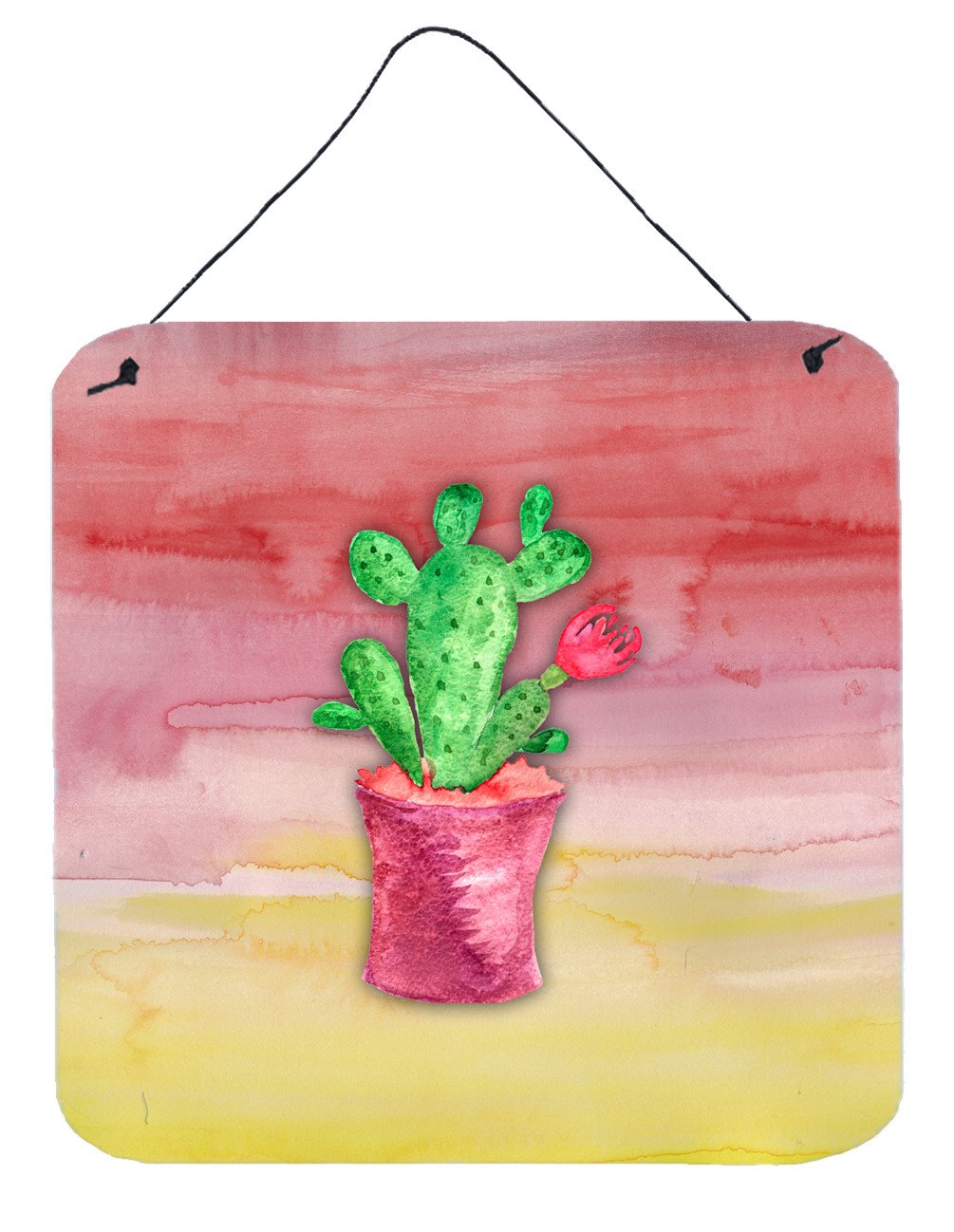 Flowering Cactus Watercolor Wall or Door Hanging Prints BB7361DS66 by Caroline's Treasures