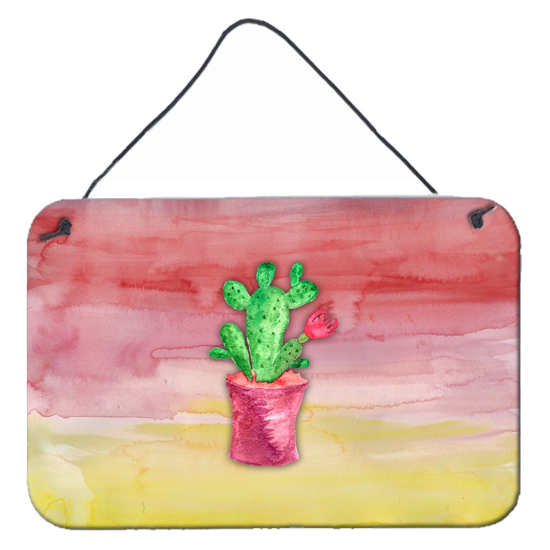 Flowering Cactus Watercolor Wall or Door Hanging Prints BB7361DS812 by Caroline's Treasures