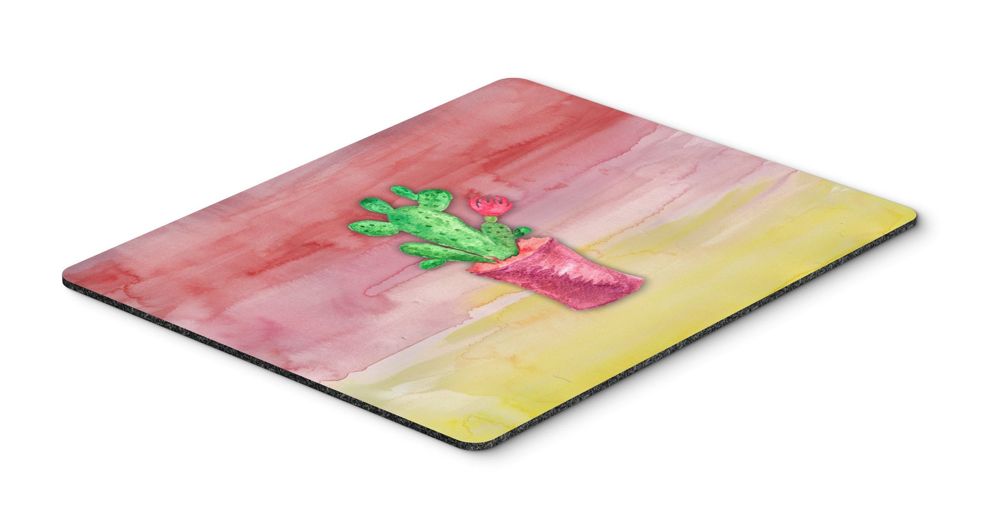 Flowering Cactus Watercolor Mouse Pad, Hot Pad or Trivet BB7361MP by Caroline's Treasures