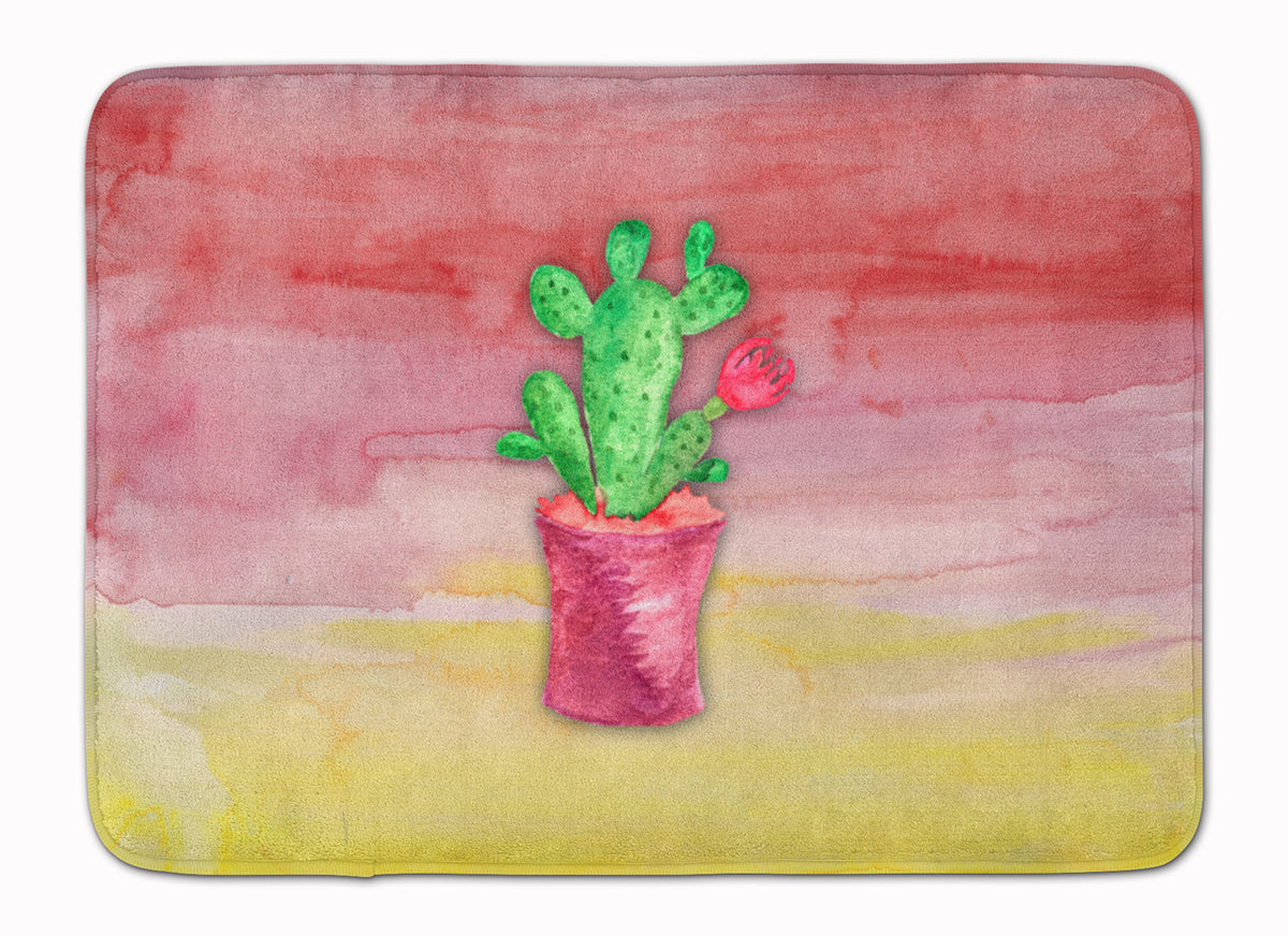 Flowering Cactus Watercolor Machine Washable Memory Foam Mat BB7361RUG - the-store.com