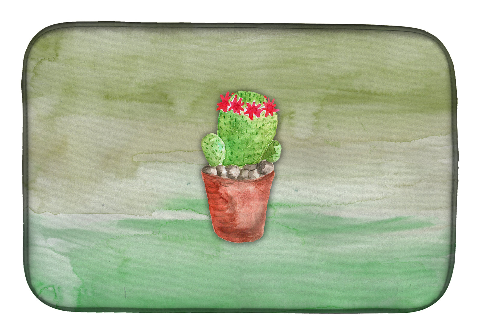 Cactus Green Watercolor Dish Drying Mat BB7364DDM  the-store.com.