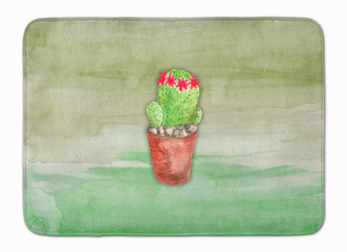 Cactus Green Watercolor Machine Washable Memory Foam Mat BB7364RUG - the-store.com