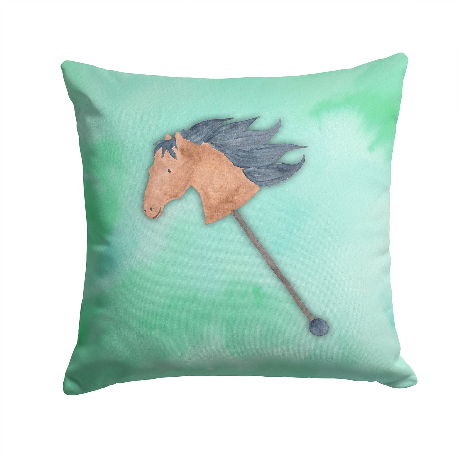 Stick Horse Watercolor Fabric Decorative Pillow BB7366PW1414 - the-store.com