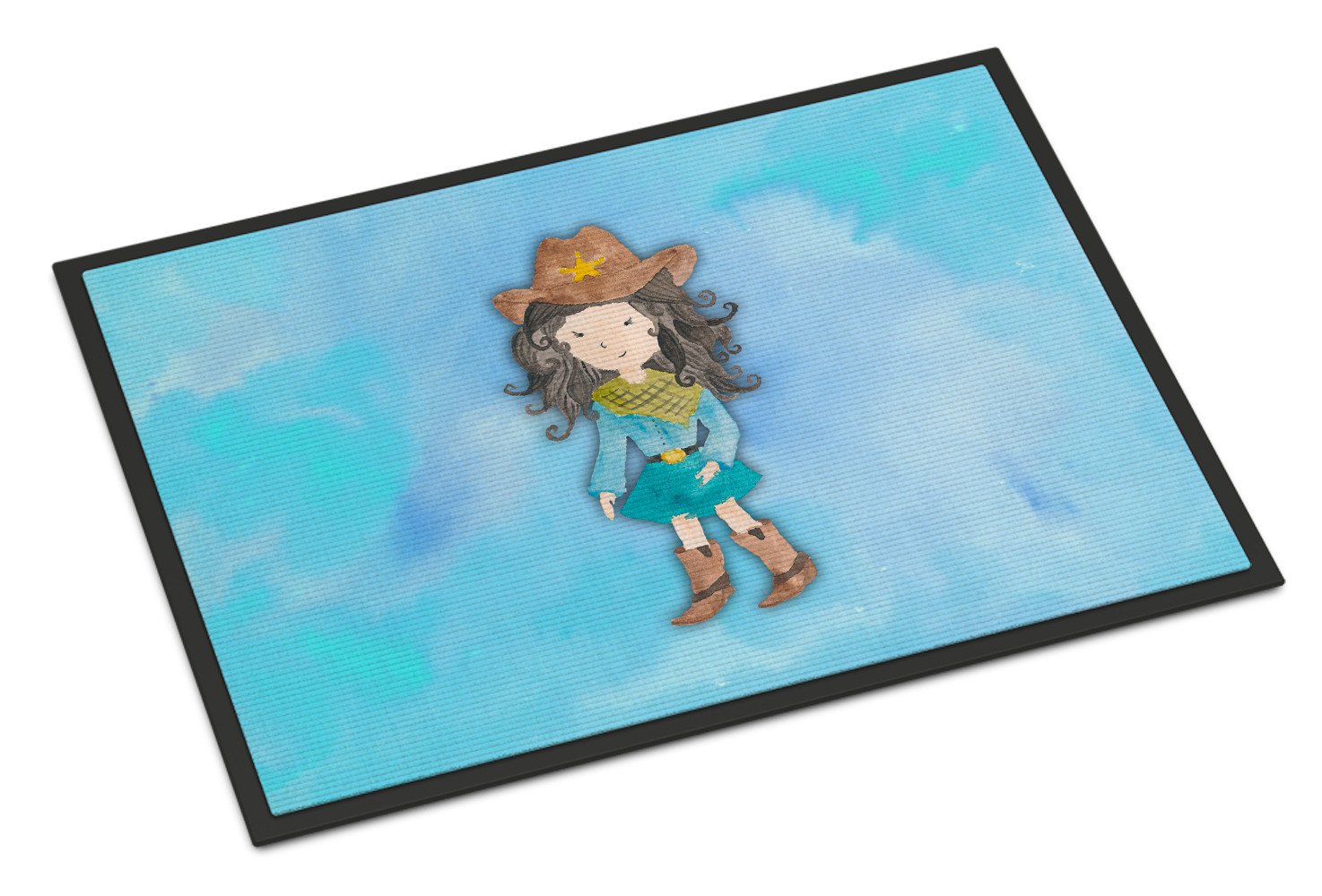 Cowgirl Watercolor Indoor or Outdoor Mat 24x36 BB7367JMAT by Caroline's Treasures