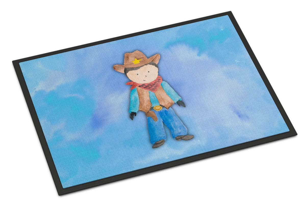 Cowboy Watercolor Indoor or Outdoor Mat 24x36 BB7368JMAT by Caroline&#39;s Treasures