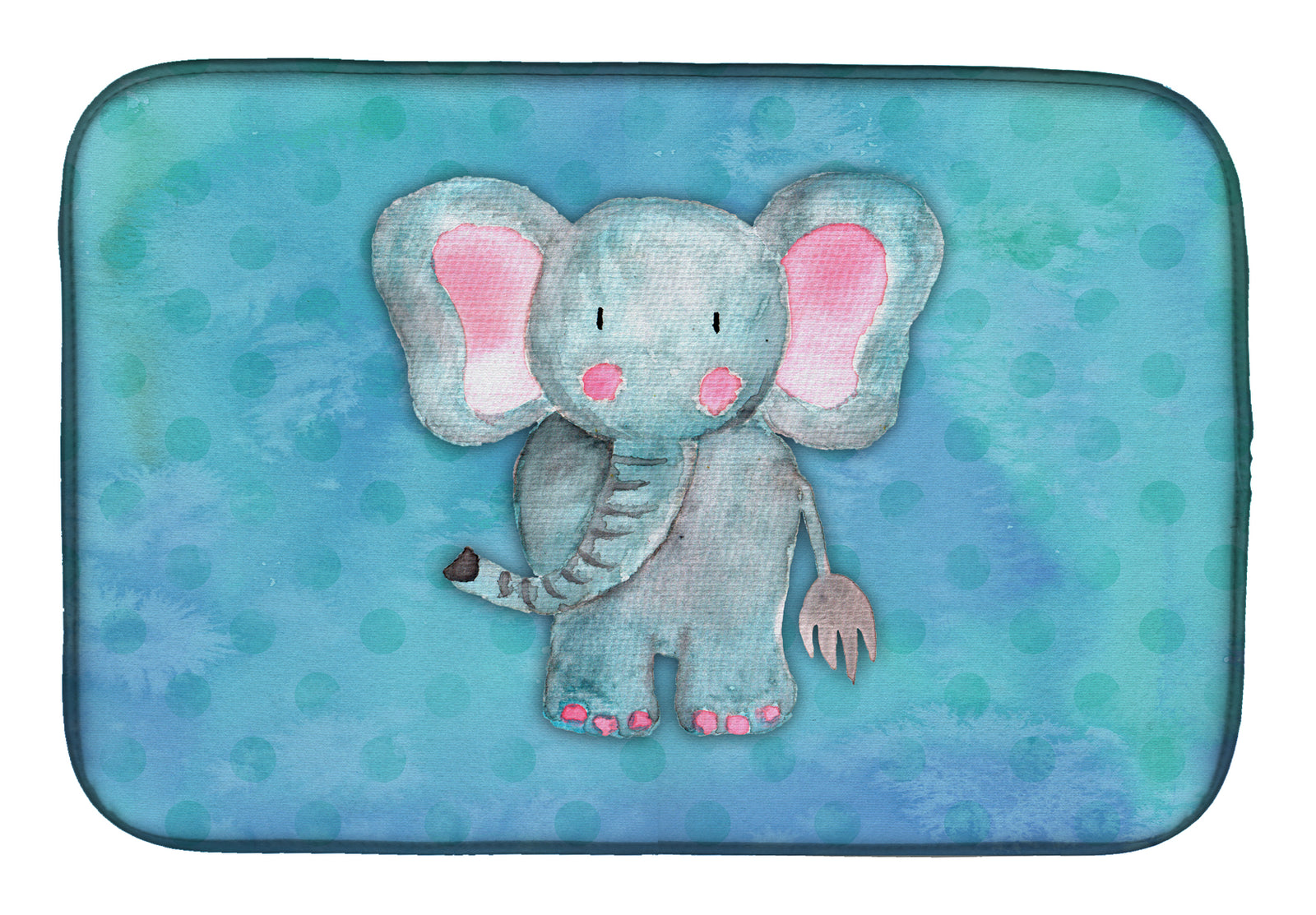 Blue Elepant Watercolor Dish Drying Mat BB7372DDM  the-store.com.