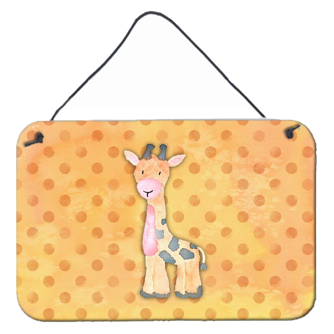 Polkadot Griaffe Watercolor Wall or Door Hanging Prints BB7373DS812 by Caroline's Treasures