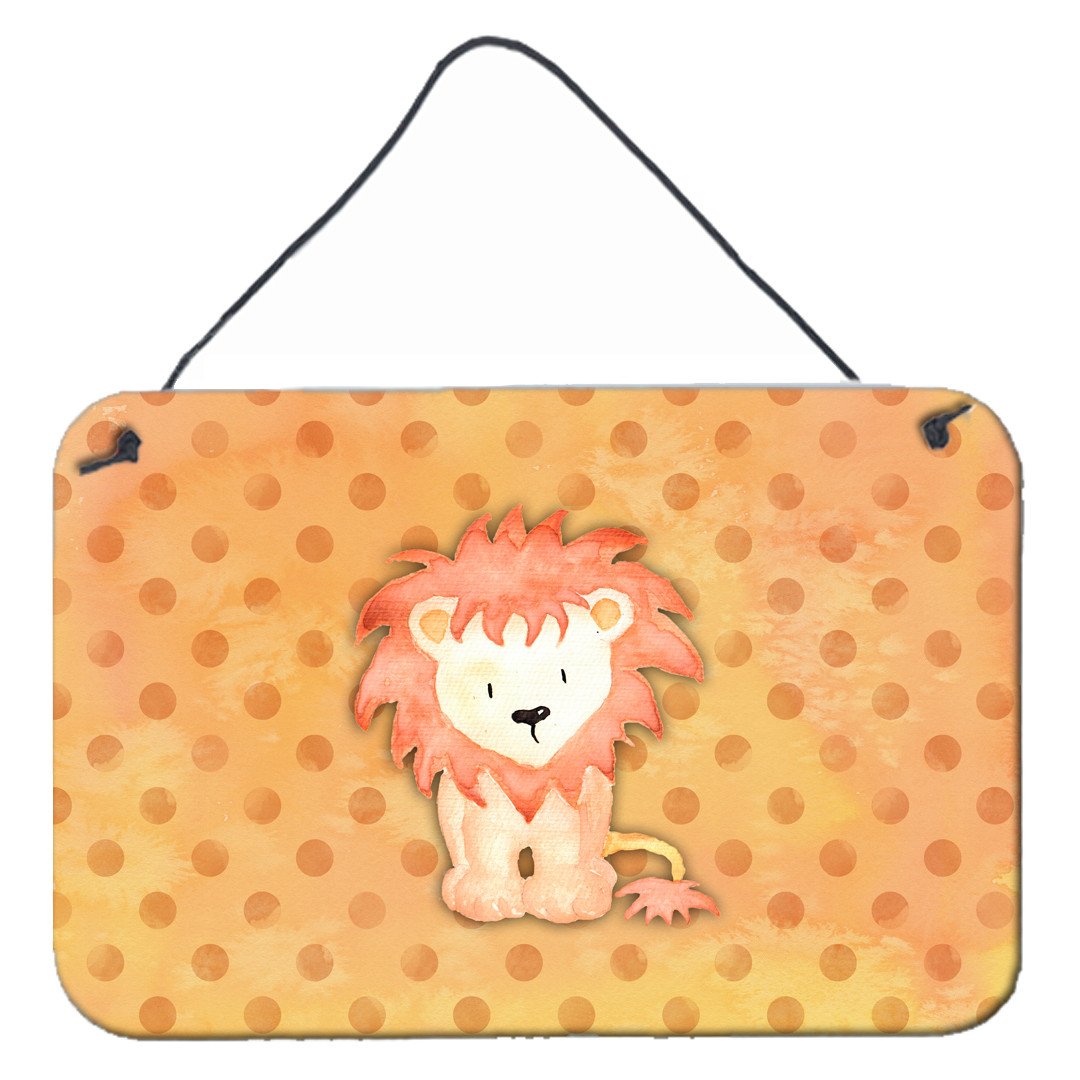 Polkadot Lion Watercolor Wall or Door Hanging Prints BB7374DS812 by Caroline's Treasures