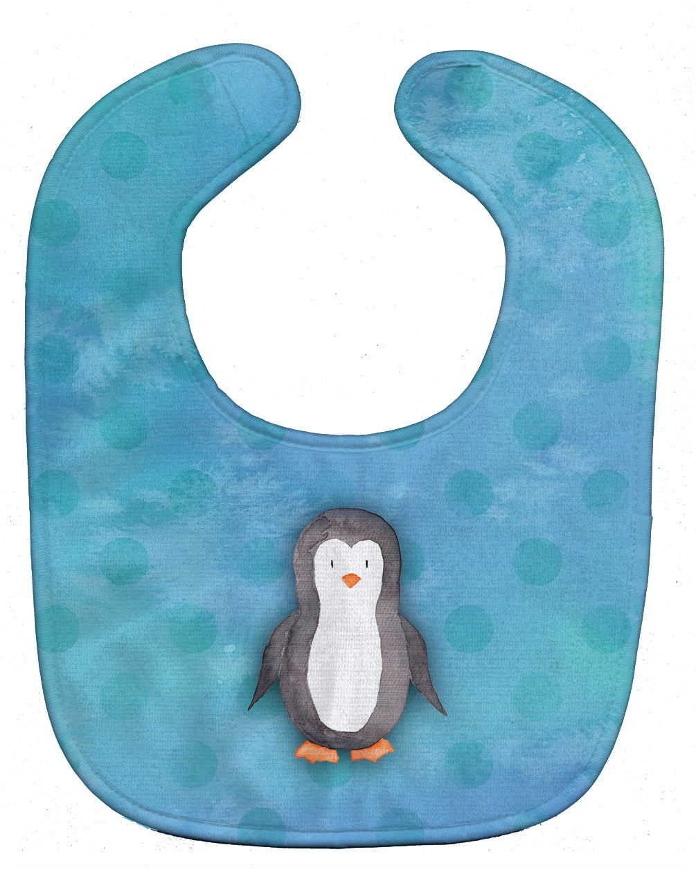 Polkadot Penguin Watercolor Baby Bib BB7376BIB - the-store.com