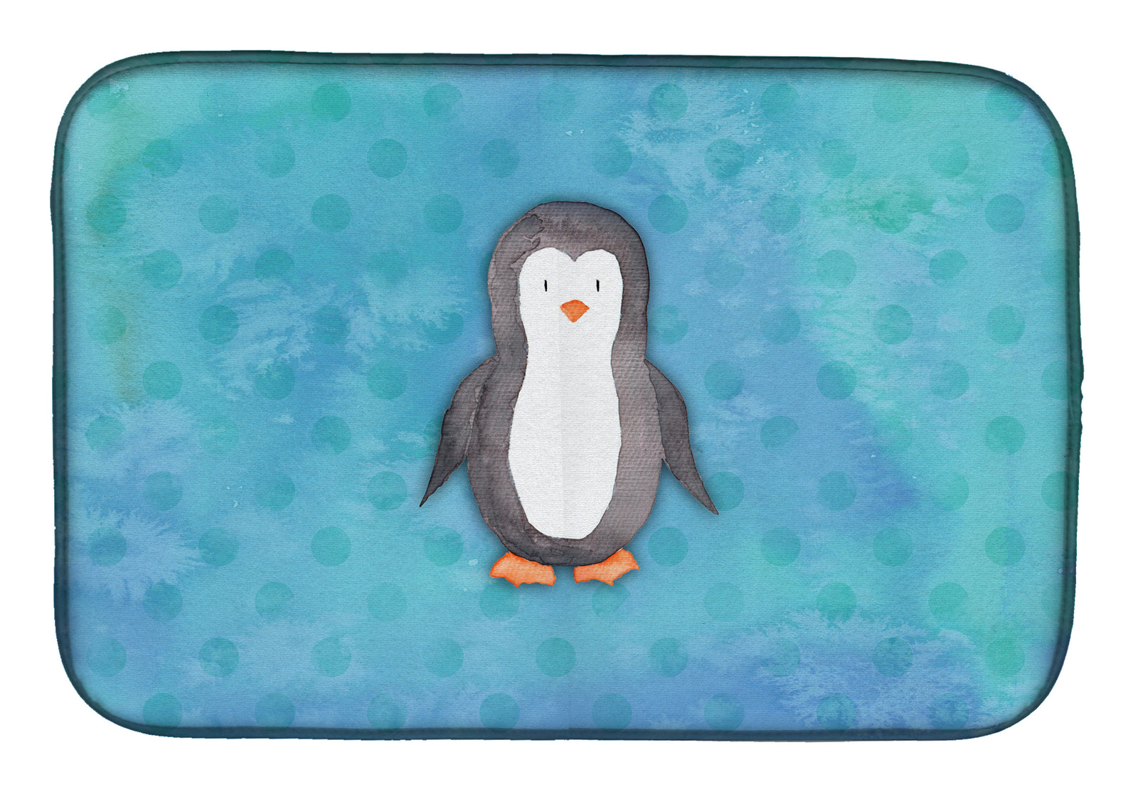 Polkadot Penguin Watercolor Dish Drying Mat BB7376DDM  the-store.com.