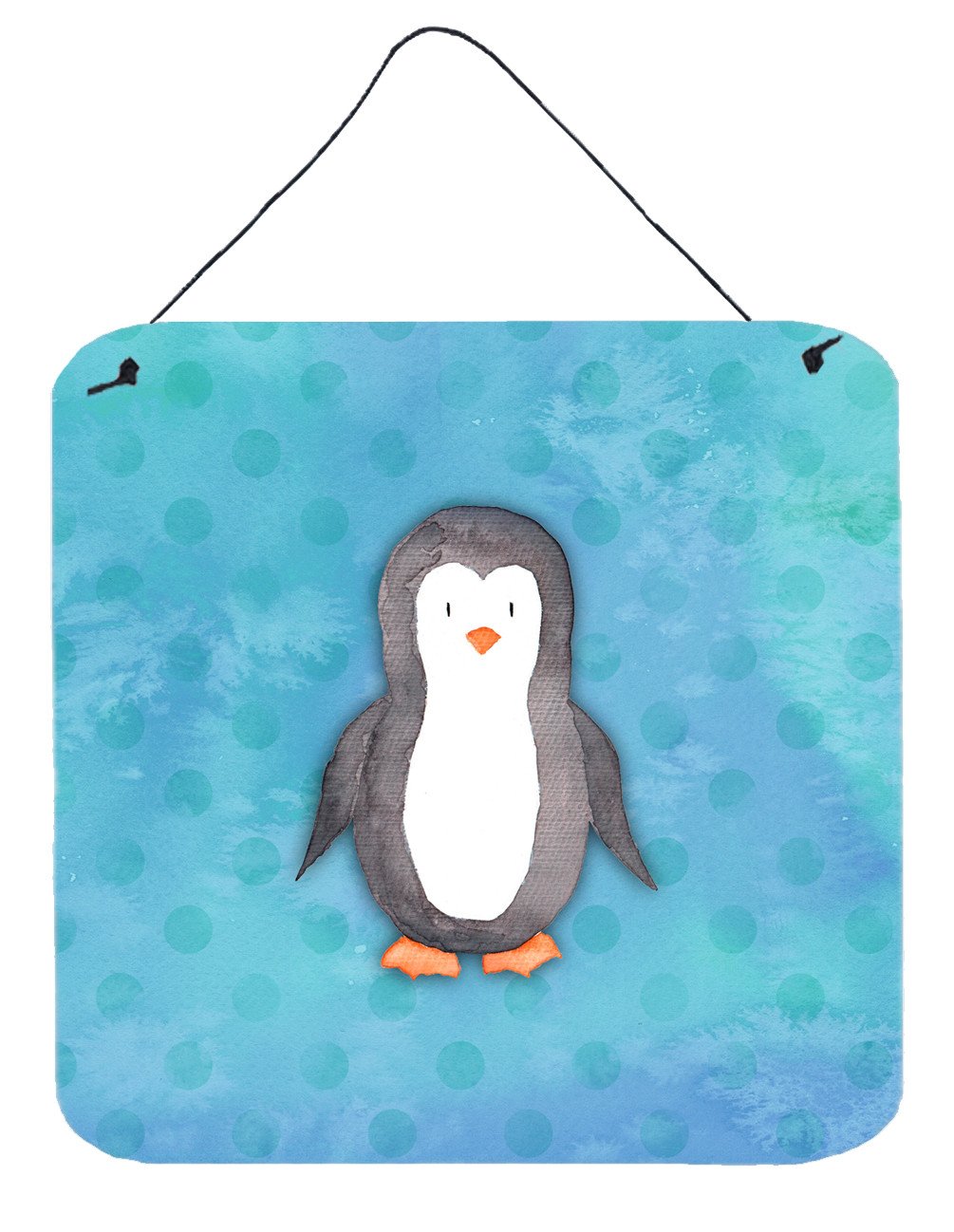 Polkadot Penguin Watercolor Wall or Door Hanging Prints BB7376DS66 by Caroline's Treasures