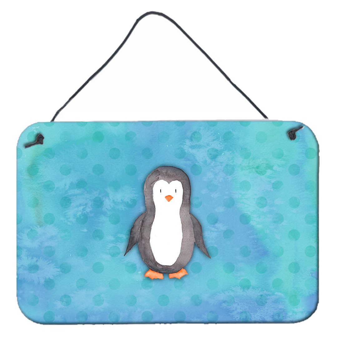 Polkadot Penguin Watercolor Wall or Door Hanging Prints BB7376DS812 by Caroline's Treasures