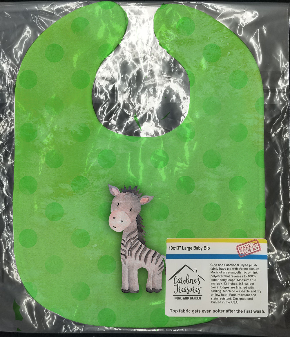 Polkadot Zebra Watercolor Baby Bib BB7377BIB - the-store.com