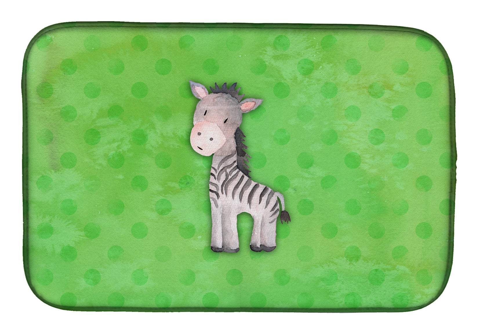 Polkadot Zebra Watercolor Dish Drying Mat BB7377DDM  the-store.com.