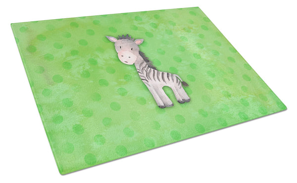 Polkadot Zebra Watercolor Glass Cutting Board Large BB7377LCB by Caroline's Treasures